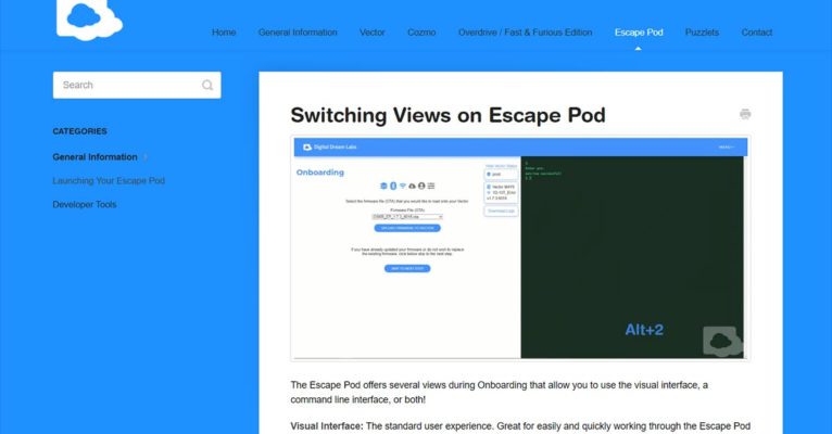 Escape Pod: Switch views and how many robots?