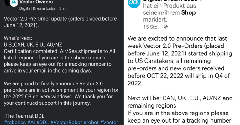 Vector 2.0: International shipping DID NOT START!